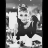 Schilderijen-Luxe Framing Art Art Print Audrey Hepburn Zwart-wit AAE178