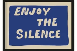 Schilderijen-Urban Cotton Art Print Blue Enjoy the Silence