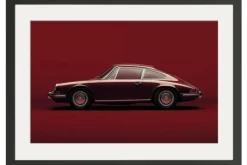 Best Art Print Vintage Porsche Red Schilderijen
