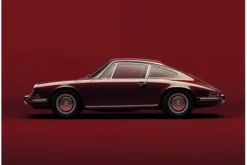 Best Art Print Vintage Porsche Red Schilderijen