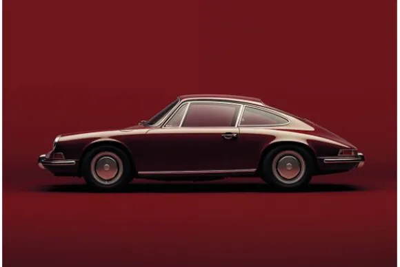 Best Art Print Vintage Porsche Red Schilderijen