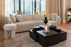 Ronde Banken|Rechte Banken-Richmond Interiors Bankstel 212208 Lovely Cream Armand