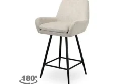 Hot Barstoel 212407 Beige Chenille Linsey Barkrukken