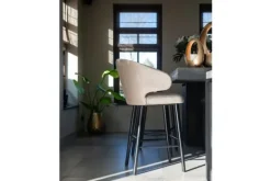 Barkrukken-Richmond Interiors Barstoel 210464 Khaki Velvet Indigo