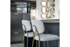 Barkrukken-Richmond Interiors Barstoel 210692 White Bouclé Xenia