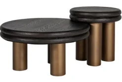 Bijzettafels-Richmond Interiors Bijzettafel black rustic 210871 Macaron