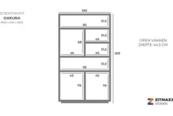 Best Boekenkast 211678 Oakura Vakkenkasten|Boekenkasten