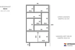 Hot Boekenkast 95732 Remi Opbergkasten|Vakkenkasten