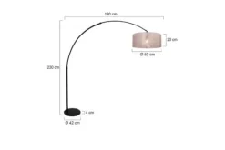 Discount Booglamp 9833ZW Stresa Vloerlampen