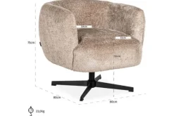 Draaifauteuils-Richmond Interiors Draaifauteuil 211806 Estelle