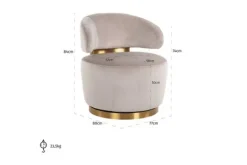 New Draaifauteuil 210846 Khaki Velvet  Maxime Ronde Fauteuils|Draaifauteuils