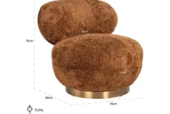 Ronde Fauteuils|Draaifauteuils-Richmond Interiors Draaifauteuil 212218 Lovely Cinnamon Jace