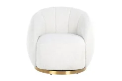 Best Draaifauteuil 210713 White Bouclé Jago Ronde Fauteuils|Draaifauteuils