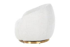 Best Draaifauteuil 210713 White Bouclé Jago Ronde Fauteuils|Draaifauteuils