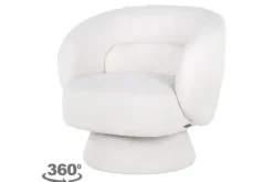 Draaifauteuil 211089 White Furry  Senna Ronde Fauteuils|Draaifauteuils