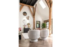 Draaifauteuil 211089 White Furry  Senna Ronde Fauteuils|Draaifauteuils