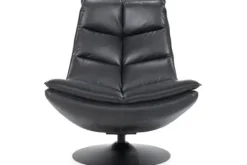 Draaifauteuils-Eleonora Meubelen Draaifauteuil - zwart boho leder | 95939 Sven