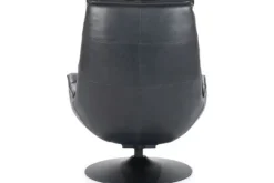 Draaifauteuils-Eleonora Meubelen Draaifauteuil - zwart boho leder | 95939 Sven