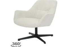 Ronde Fauteuils|Draaifauteuils-Livingfurn Draaifauteuil Greige Daphne