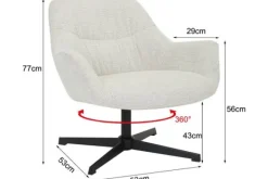 Ronde Fauteuils|Draaifauteuils-Livingfurn Draaifauteuil Greige Daphne