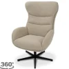 Draaifauteuils- Draaifauteuil met hocker Naturel CH-73.051 Malmo