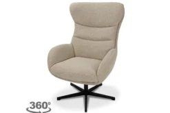 Draaifauteuils- Draaifauteuil met hocker Naturel CH-73.051 Malmo