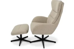 Draaifauteuils- Draaifauteuil met hocker Naturel CH-73.051 Malmo
