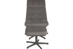 Draaifauteuils-Label51 Draaifauteuil met hocker Antraciet CH-73.022 Alvar