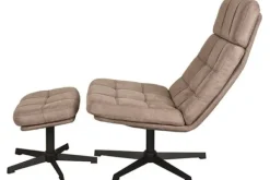 Online Draaifauteuil met hocker Taupe CH-73.028 Alvar Draaifauteuils