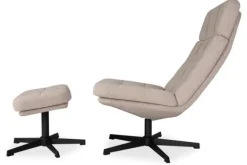 Discount Draaifauteuil met hocker Naturel CH-73.004 Alvar Draaifauteuils