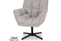 Clearance Draaifauteuil Naturel IH-50.203 Ian Ronde Fauteuils|Draaifauteuils