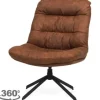 Draaifauteuils-Singer Draaistoel cognac Tygo