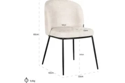 Eetkamerstoelen-Richmond Interiors Eetkamerstoel 212339 Beige Chenille Elvi