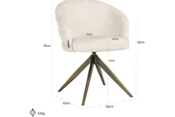 Eetkamerstoelen-Richmond Interiors Eetkamerstoel 212411 Beige Chenille Zendaya