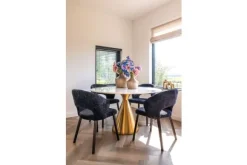 Outlet Eetkamerstoel 211067 Black Chenille Savoy Eetkamerstoelen