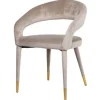 Eetkamerstoelen-Richmond Interiors Eetkamerstoel 210753 Khaki Velvet Gia