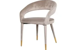 Eetkamerstoelen-Richmond Interiors Eetkamerstoel 210753 Khaki Velvet Gia