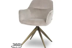 Eetkamerstoelen-Richmond Interiors Eetkamerstoel 210890 Khaki Velvet Aline