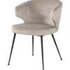 Best Eetkamerstoel 211910 Khaki Velvet Xandra Eetkamerstoelen