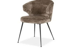 Eetkamerstoelen-Richmond Interiors Eetkamerstoel 212570 Stone Chenille Xandra