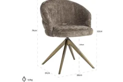 Outlet Eetkamerstoel 212409 Stone Chenille Zendaya Eetkamerstoelen