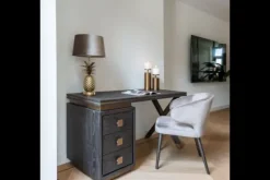 Eetkamerstoelen-Richmond Interiors Eetkamerstoel 210467 Stone Velvet Indigo