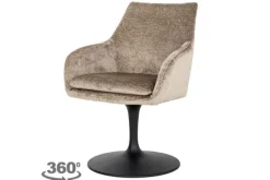 Eetkamerstoelen-Richmond Interiors Eetkamerstoel 211952 Taupe Chenille Marlon