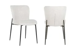 Eetkamerstoelen-Richmond Interiors Eetkamerstoel 210624 White Bouclé Darby