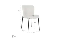 Eetkamerstoelen-Richmond Interiors Eetkamerstoel 210624 White Bouclé Darby