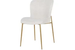 Eetkamerstoelen-Richmond Interiors Eetkamerstoel 210623 White Bouclé Odessa