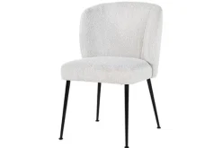 Clearance Eetkamerstoel 210658 White Bouclé Fallon Eetkamerstoelen