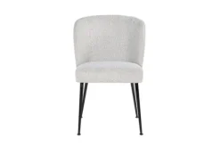Clearance Eetkamerstoel 210658 White Bouclé Fallon Eetkamerstoelen