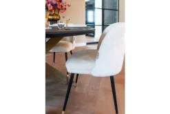 Eetkamerstoelen-Richmond Interiors Eetkamerstoel 210855 White Chenille Alicia