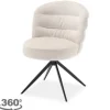 Eetkamerstoelen-Tower Living Eetkamerstoel Almond White Carro